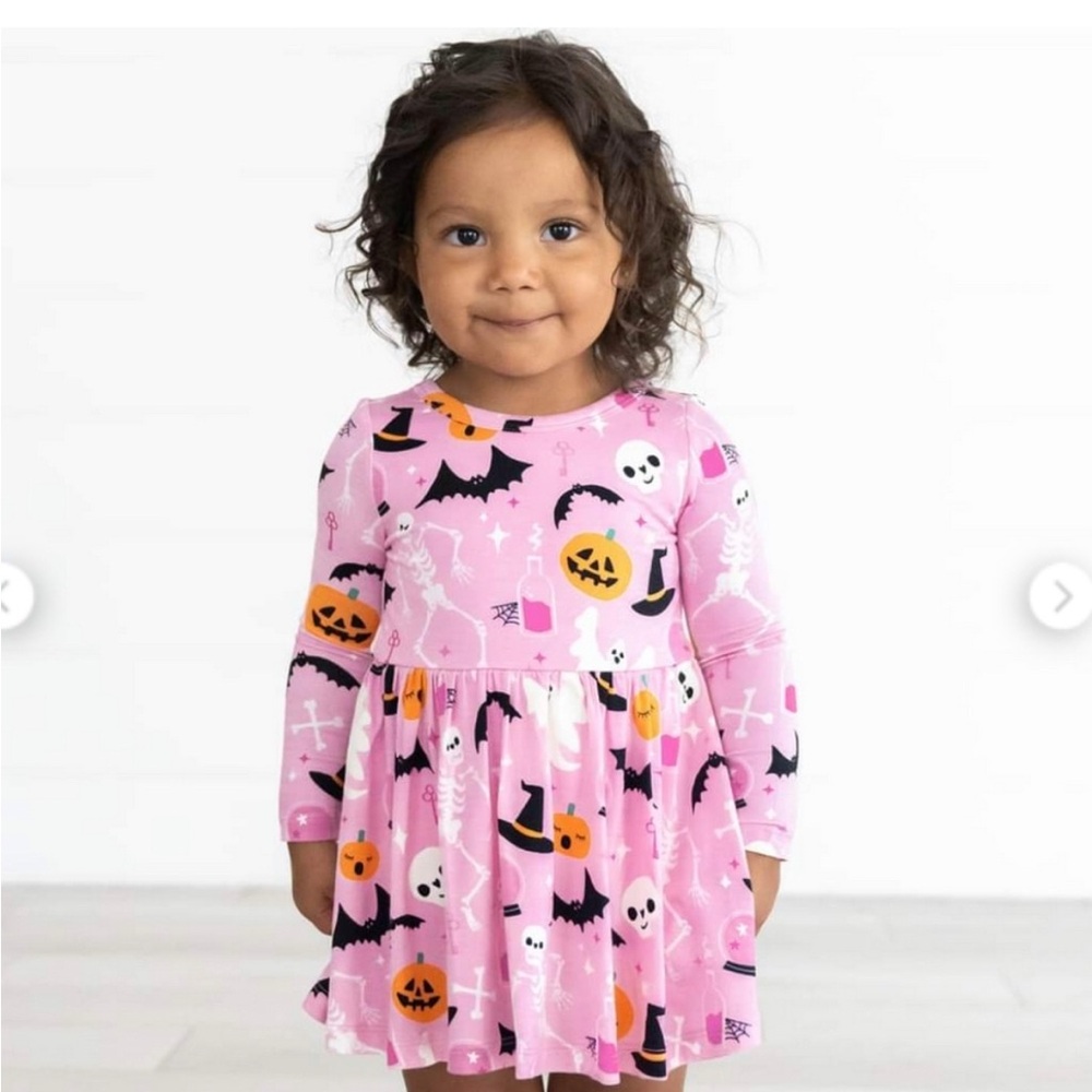 Little Sleepies Pink Halloween Bamboo Dress/ 6-12 Months